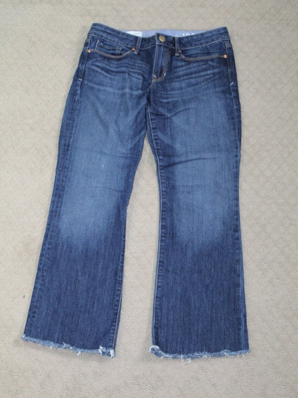 Gap 1969 Size 28 / 6R Low Rise Sexy Boot Raw Hem Blue Jeans
